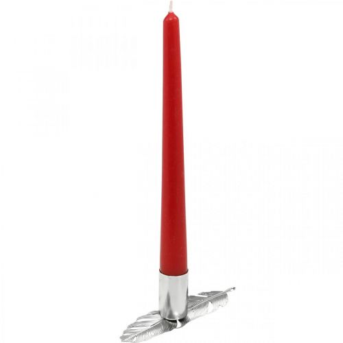 Floristik24 Fjädrar med ljusstake, metallfjädrar, ljusstake silver Ø2,2cm L13cm 4st