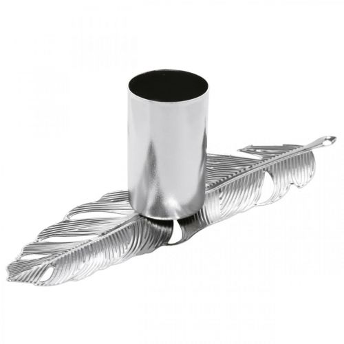 Fjädrar med ljusstake, metallfjädrar, ljusstake silver Ø2,2cm L13cm 4st