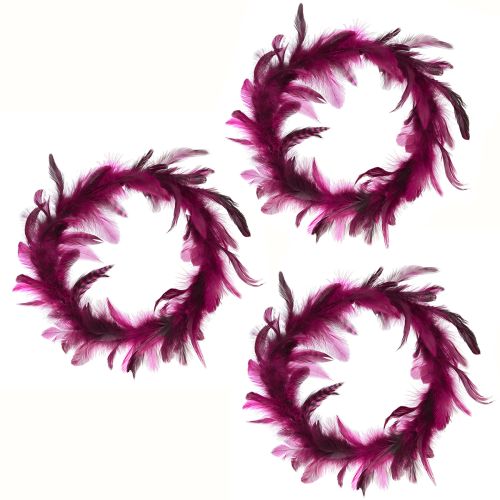 Artikel Fjäderkrans vinröd fjäder dekoration fasan fjädrar Ø20cm 3 st