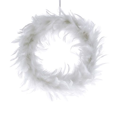 Fjäderring Ø15cm vit 4st