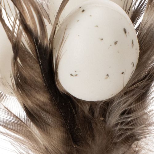 Artikel Dekorativa pålar av fjädergrenar med naturliga fjädrar, påskdekoration för eleganta arrangemang, 37 cm, 12 stycken