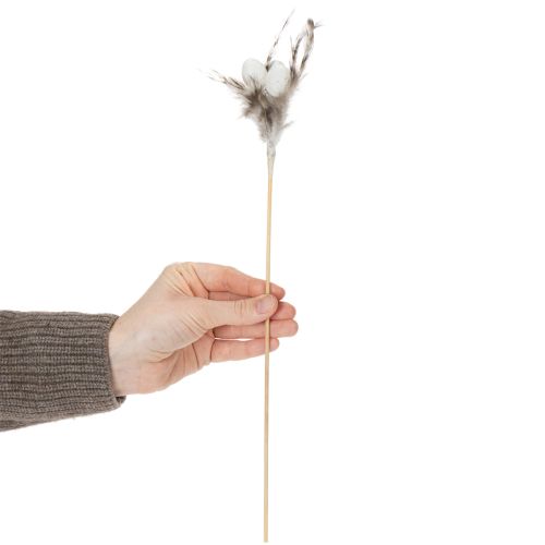 Artikel Dekorativa pålar av fjädergrenar med naturliga fjädrar, påskdekoration för eleganta arrangemang, 37 cm, 12 stycken