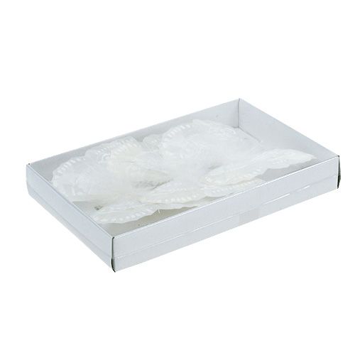 Floristik24 Fjäderfjäril 11,5 cm med klippvit 3st