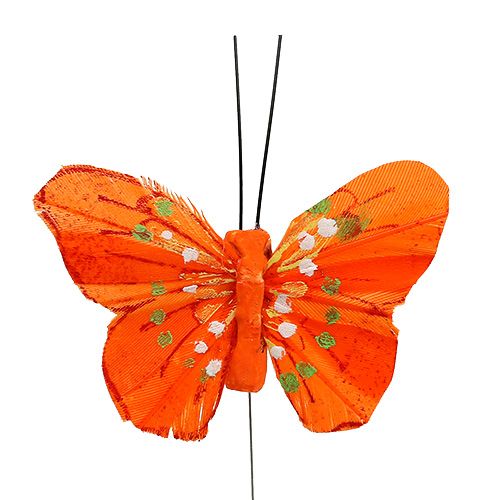 Artikel Fjäderfjärilar 6cm gul, orange 24st