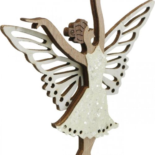 Floristik24 Blomplugg fe, vår, dansande tomte, växtplugg natur, silver, vit 6st