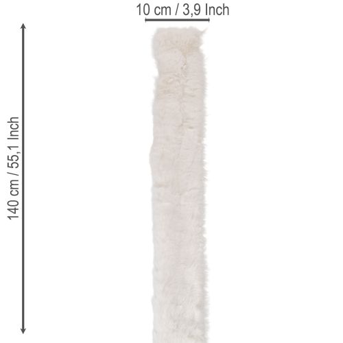 Vitt fluffigt dekorband, fuskpälsrulle, 10x140cm, 3 stycken | Floristik24.se