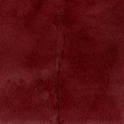 Floristik24 Dekorativt pälsband mörkrött 15cm x 200cm