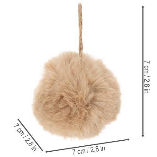 Dekorativ pompom att hänga, fluffig pälsboll, 7 cm, 6 stycken | Floristik24.se