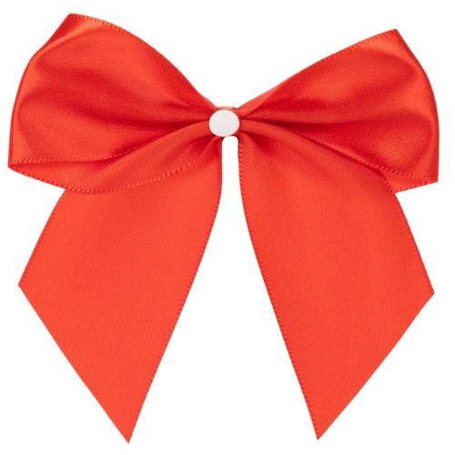 Dekorativ röd rosett, färdigknuten för pyssel och förpackning, 11 cm, 25 stycken | Floristik24.se