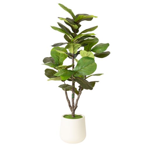 Konstgjord Ficus lyrata 120 cm dekorativ för vardagsrum | Floristik24.se