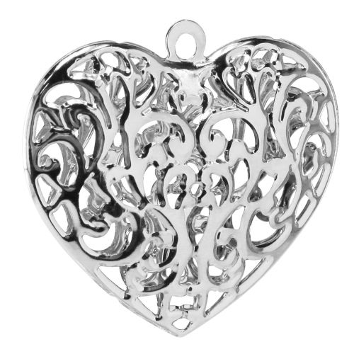 Artikel Filigranhjärta för upphängning av metallhjärta silver 5,5×5cm 20 st