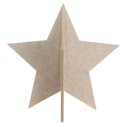 Artikel Filt dekorativ stjärna att placera juldekoration filt beige H62cm