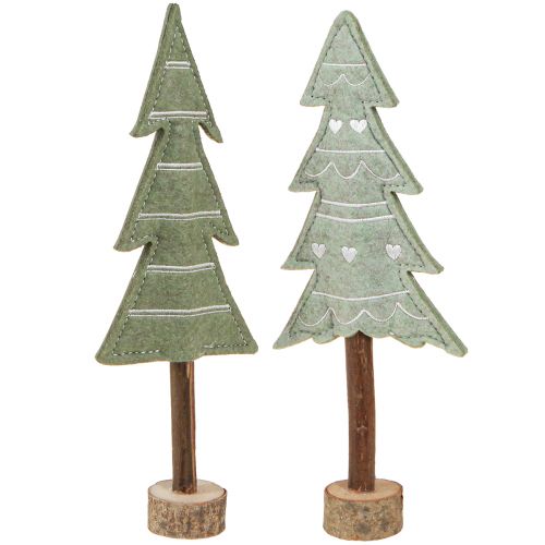 Floristik24 Filtdekoration julgranar bordsdekoration julgrön 25cm 4 st
