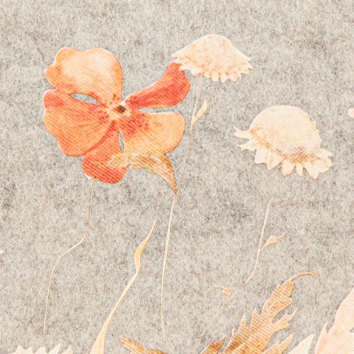 Artikel Filtunderlägg med blommotiv – snygga underlägg för naturlig bordsdekoration 45x35cm 2 st.