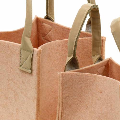 Filtplanter rosa filtpåse med handtag filtdekorationssats om 2