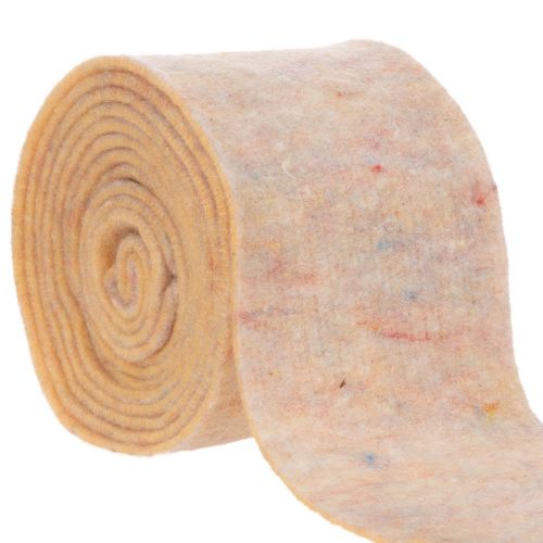 Artikel Filttejp, tvåfärgad grytlapp av ullfilt, orange/flerfärgad, 15 cm x 5 m