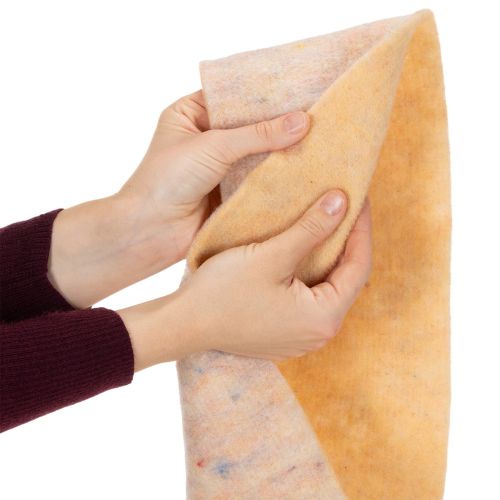 Artikel Filttejp, tvåfärgad grytlapp av ullfilt, orange/flerfärgad, 15 cm x 5 m