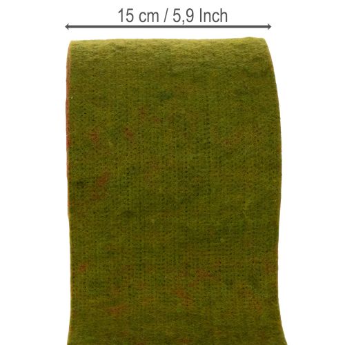 Ullfiltband som tvåfärgat krukband för blomsterdekorationer, grönt/rött, 15 cm x 5 m | Floristik24.se