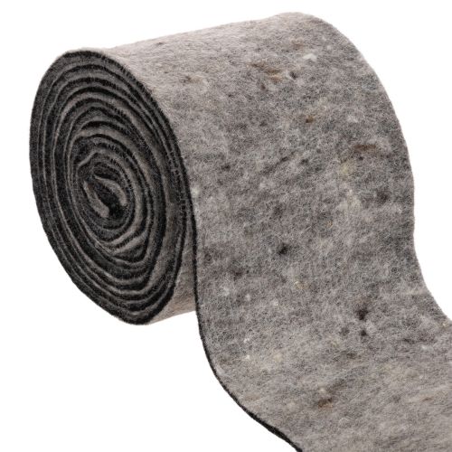 Tvåfärgat gångjärn i ullfilt för kruka, grå/svart, 15 cm x 5 m köpa | Floristik24.se