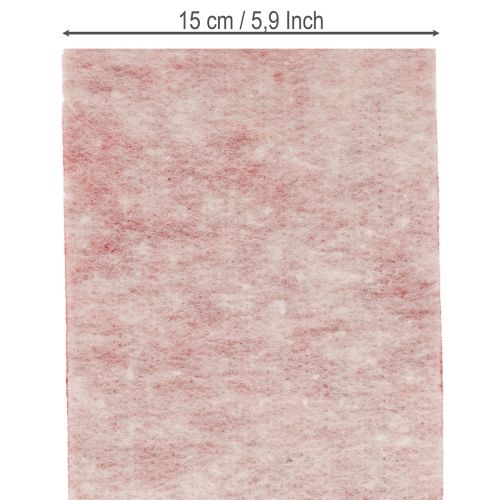Artikel Filtband, 100 % ull, tvåfärgat, som grytlapp, filtband vitt/rött, 15 cm x 5 m