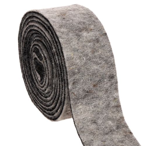 Filttejp, krukrem, 100 % ull, grå/svart, 7,5 cm bred, 5 m lång köpa | Floristik24.se
