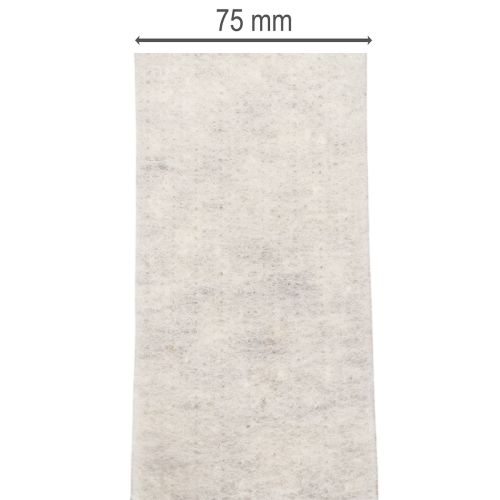 Tvåfärgat filtband, vitt/grått, tillverkat av 100 % ull, 7,5 cm brett, 5 m långt | Floristik24.se