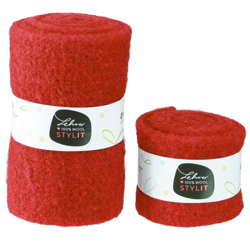 Artikel Filtband rött ullband dekorativt band W7/15cm L1m/1m set om 2