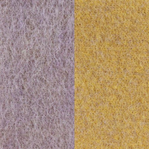 Artikel Filtband, krukband, ullband tvåfärgad senapsgul, violett 15cm 5m