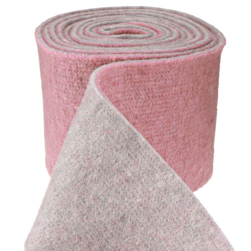 Floristik24 Filtband, krukband tvåfärgat gammelrosa/grå 15cm 5m