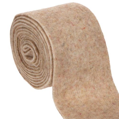 Filtband i ull, tvåfärgat, säljs metervara för kreativa projekt, brunt/vitt, 15 cm x 5 m köpa | Floristik24.se