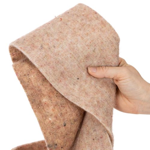 Filtband i ull, tvåfärgat, säljs metervara för kreativa projekt, brunt/vitt, 15 cm x 5 m | Floristik24.se