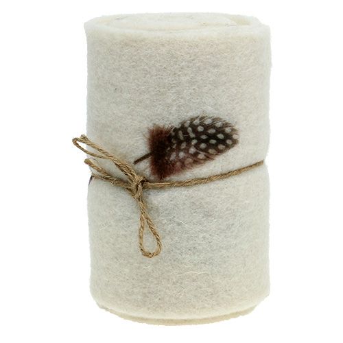 Floristik24 Filtbandkräm med mönsterfjäder 15cm 2m