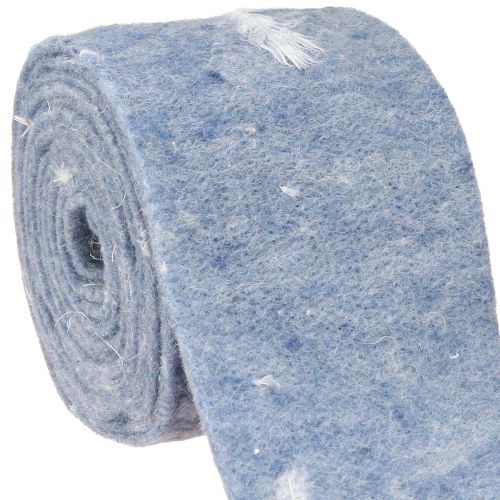 Filtband ull band dekorativt tyg blå fjädrar ullfilt 15cm 5m