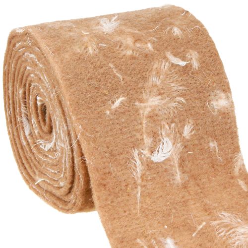 Artikel Filtband ull band dekorativt tyg bruna fjädrar ullfilt 15cm 5m