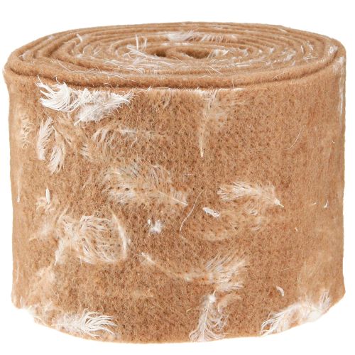Artikel Filtband ull band dekorativt tyg bruna fjädrar ullfilt 15cm 5m