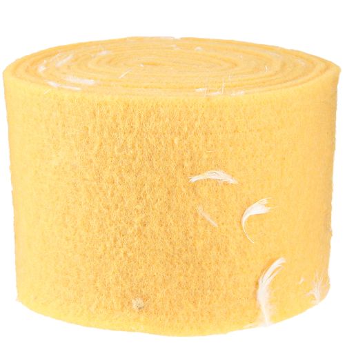 Artikel Filtband ull band dekorativt tyg gula fjädrar ullfilt 15cm 5m