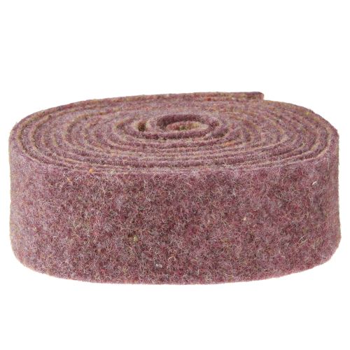 Artikel Filtband ullband dekorativt tyg vinröd beige 7,5cm 5m