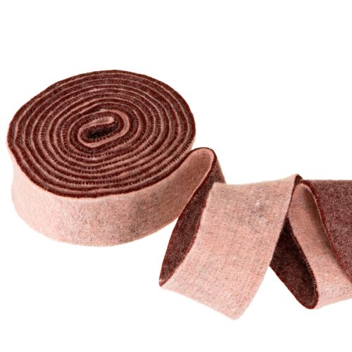 Artikel Filtband tvåfärgat krukband ullfiltband rosa rött 7,5 cm 5 m