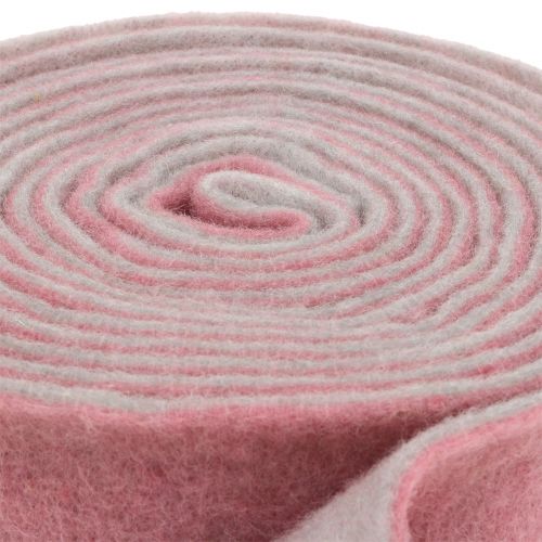 Artikel Filtband, krukband tvåfärgat gammelrosa/grå 15cm 5m