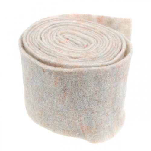 Floristik24 Filtband, kruktejp, ullfilt krämvit, regnbågsfärger 15cm 5m