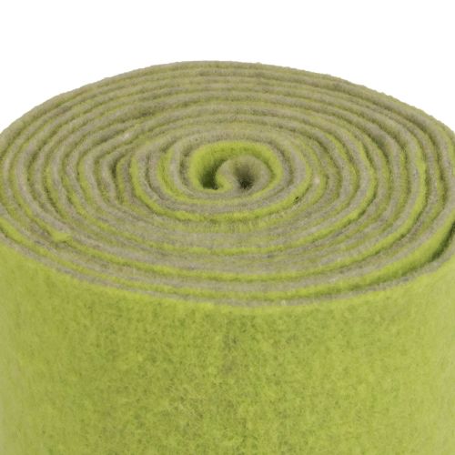 Floristik24 Filtband ullband filtrulle dekorativt band grönt grått 15cm 5m