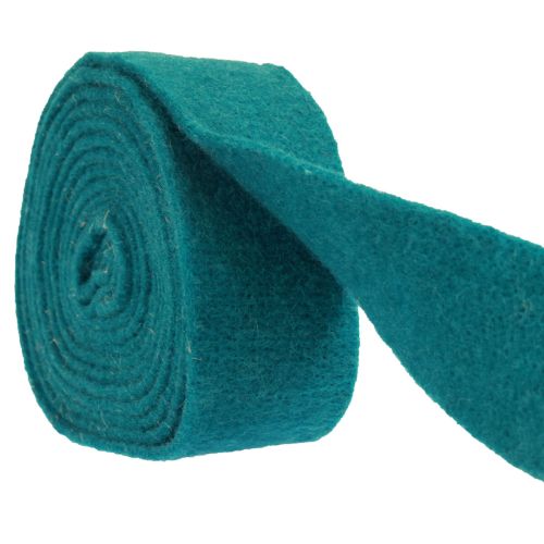 Filtband ull band filtrulle turkos blågrön 7,5cm 5m