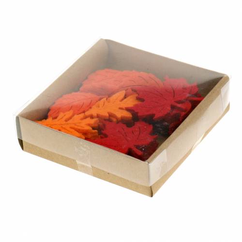 Floristik24 Strö deco höstfiltark röd, orange 3,5 cm 36st