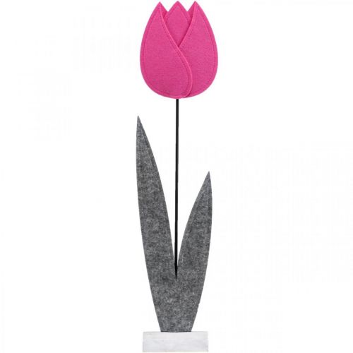 Floristik24 Filtblomma filt deco blomma tulpan rosa bordsdekoration H68cm