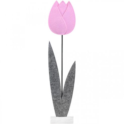 Floristik24 Filtblomma filt deco blomma tulpan rosa bordsdekoration H68cm