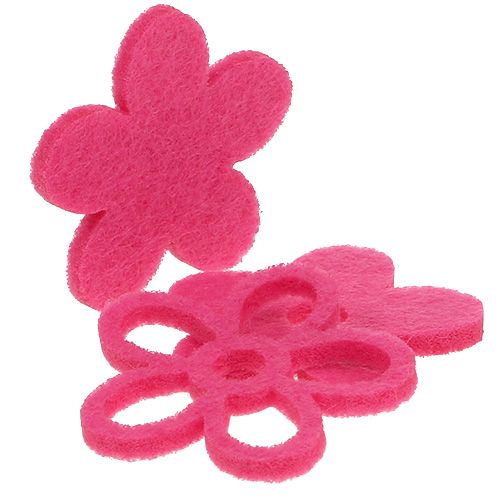 Floristik24 Filtblomma för att sprida rosa som dekorationsset Ø4cm 72 st