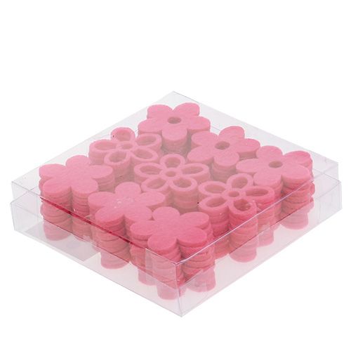 Floristik24 Filtblomma för att sprida rosa som dekorationsset Ø4cm 72 st