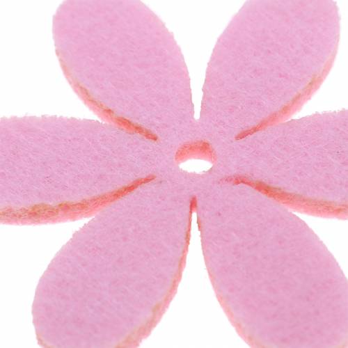 Floristik24 Filtblomma Ø4,5cm rosa, vit, rosa diverse 54st