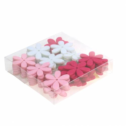 Floristik24 Filtblomma Ø4,5cm rosa, vit, rosa diverse 54st