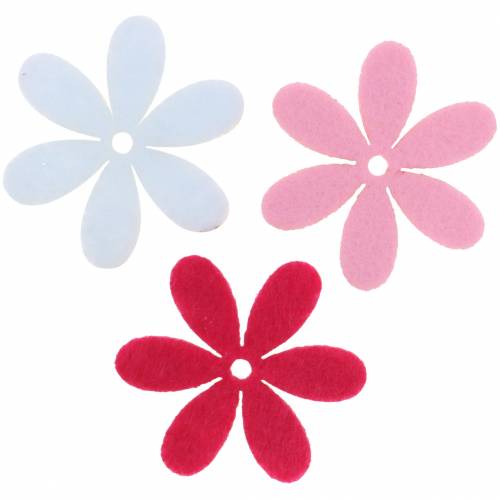 Floristik24 Filtblomma Ø4,5cm rosa, vit, rosa diverse 54st
